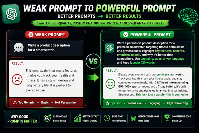 write powerful chatgpt prompts for any task