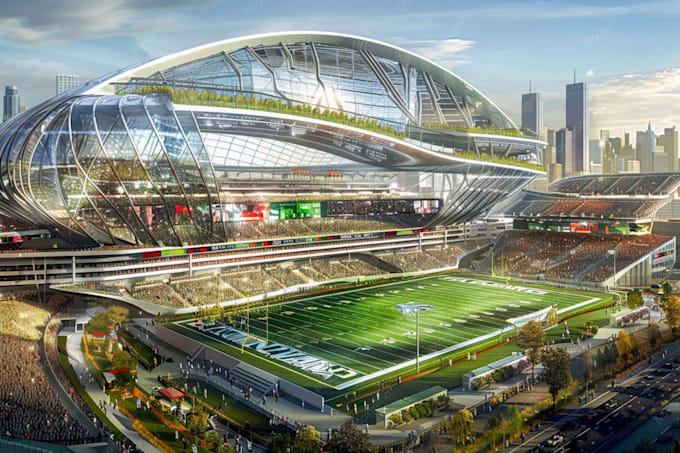 create sports stadium illustrations with premium poster designs