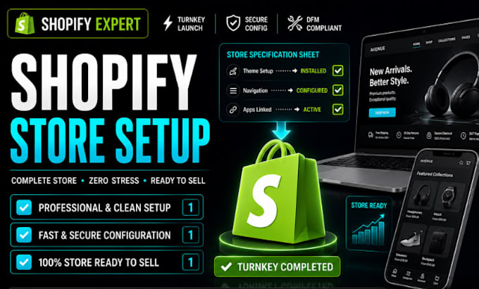 do shopify store setup online store management and shopify expert va