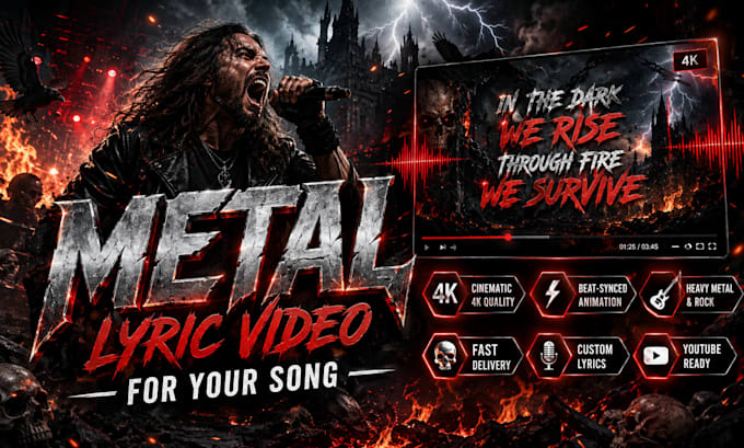create metal lyric video for your song