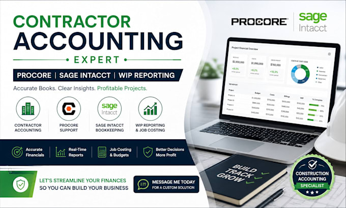 do contractor accounting, procore, sage intacct and wip reporting