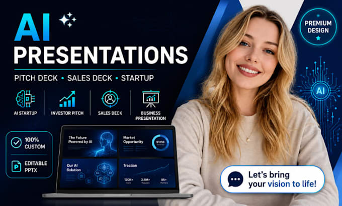 ai startup pitch deck, sales presentation, artificial intelligence presentation
