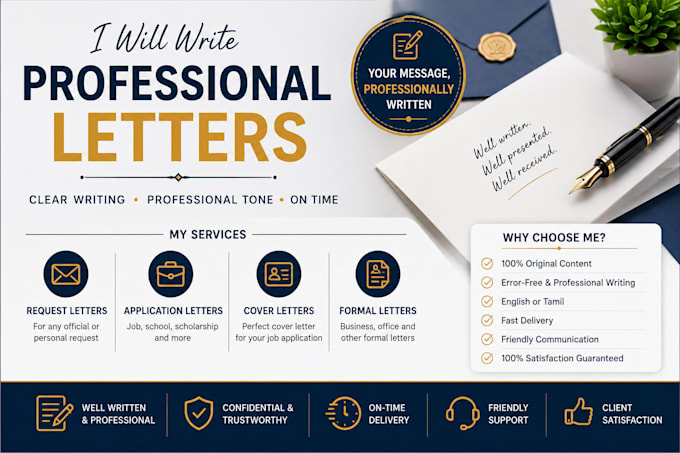 write professional request letters, application letters, and formal letters