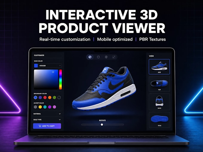 develop interactive 3d websites using three js, webgl, 3d product configuration