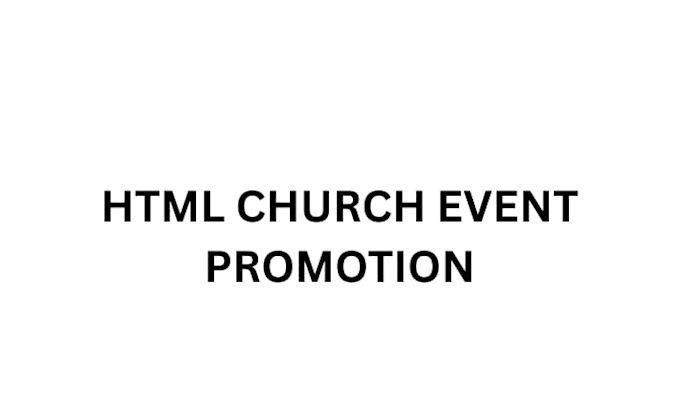 do html church event promotion