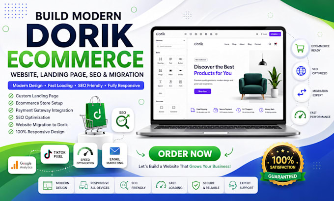 build modern dorik SEO podcast custom landing page migration business website