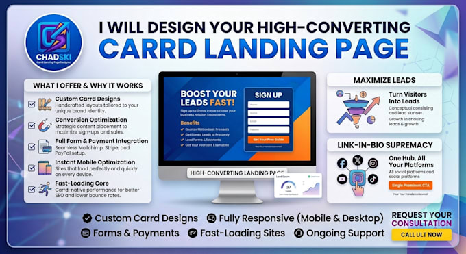 create carrd landing page