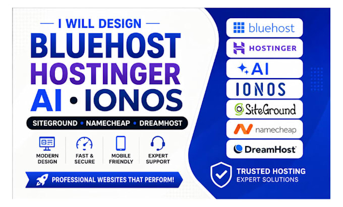 design bluehost hostinger ai ionos siteground  namecheap dreamhost
