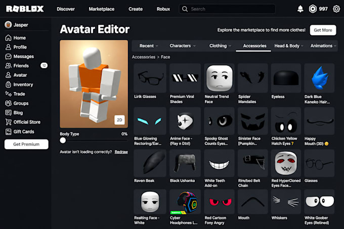 build custom roblox ugc accessories and face design