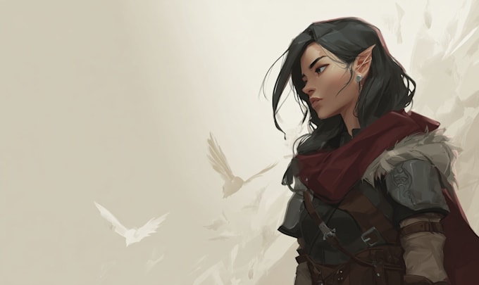 create detailed full body dnd character art with armor and weapons