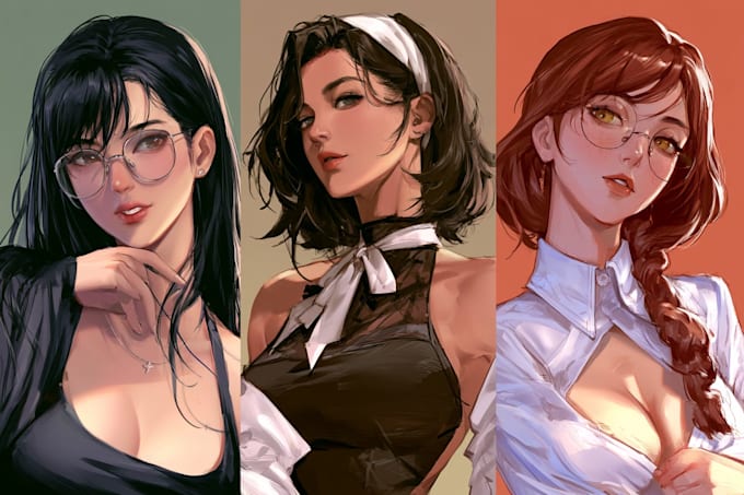 draw you anime portrait, avatar and illustration