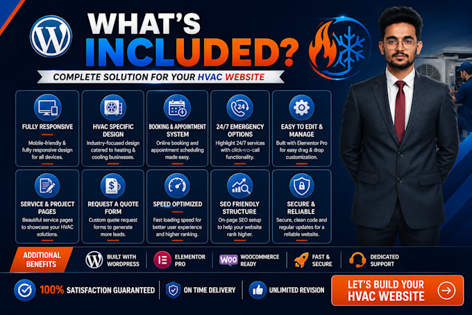 design an hvac website in wordpress for heating and cooling companies