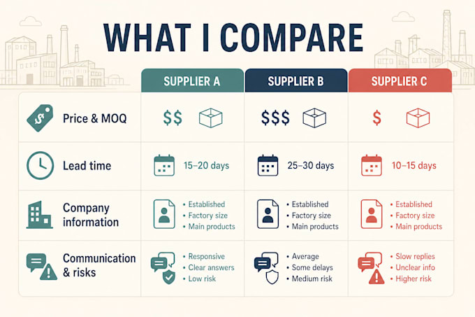 research and compare suppliers in china
