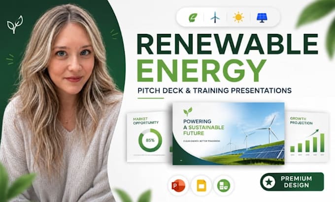 renewable energy seed pitch deck, corporate training presentation design