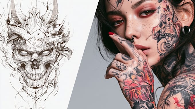 design custom anime manga tattoo design