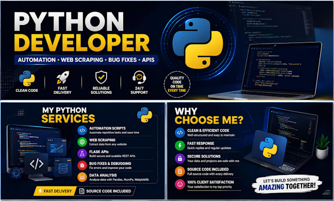 develop python scripts,automation,web scraping, and bug fixes