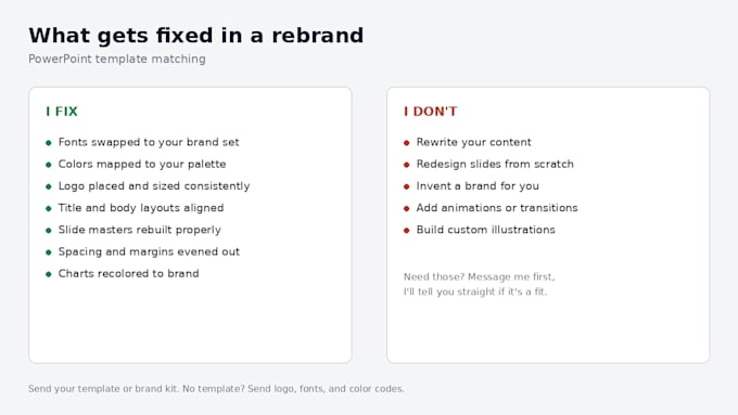 reformat your powerpoint deck to match your brand template