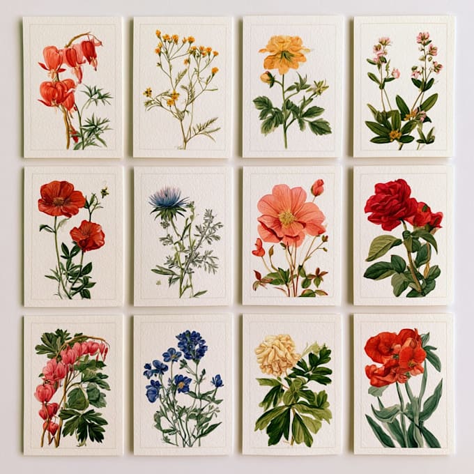 paint watercolor flowers and botanical illustrations