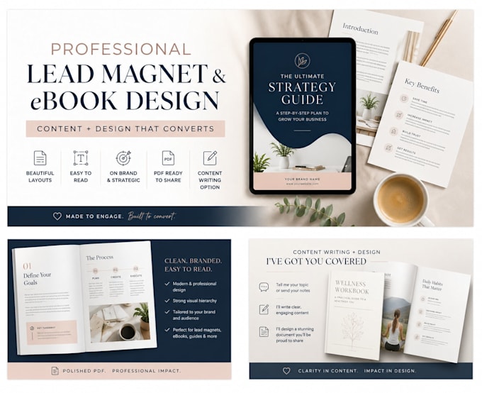 write and design a professional lead magnet, ebook or PDF