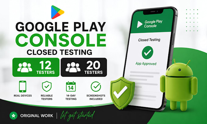 provide 12 testers or 20 testers for google play console closed testing