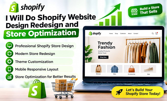 do shopify website design redesign and store optimization