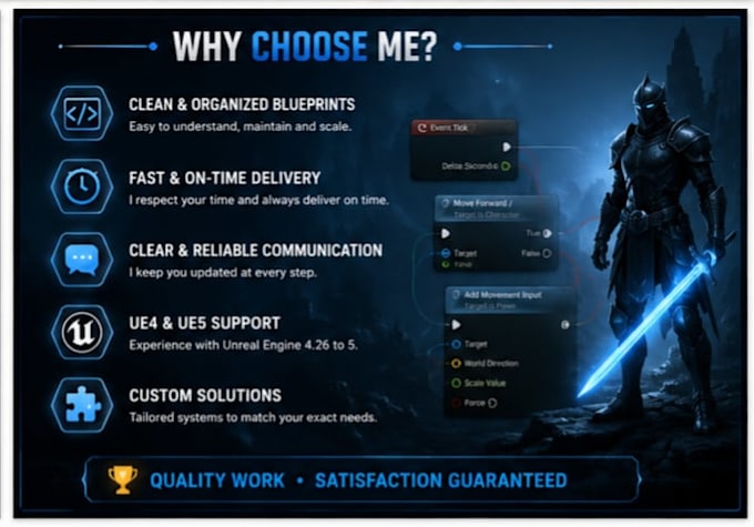 fix, develop and optimize unreal engine 4 and 5 blueprints