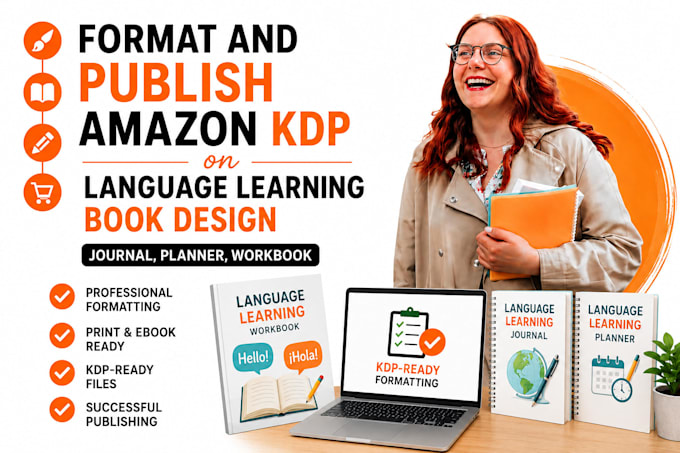 amazon kdp book publish, format language learning design french workbook poetry