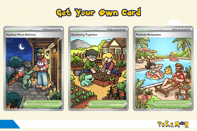 make cute doodle pokemon trainer tcg card illustration