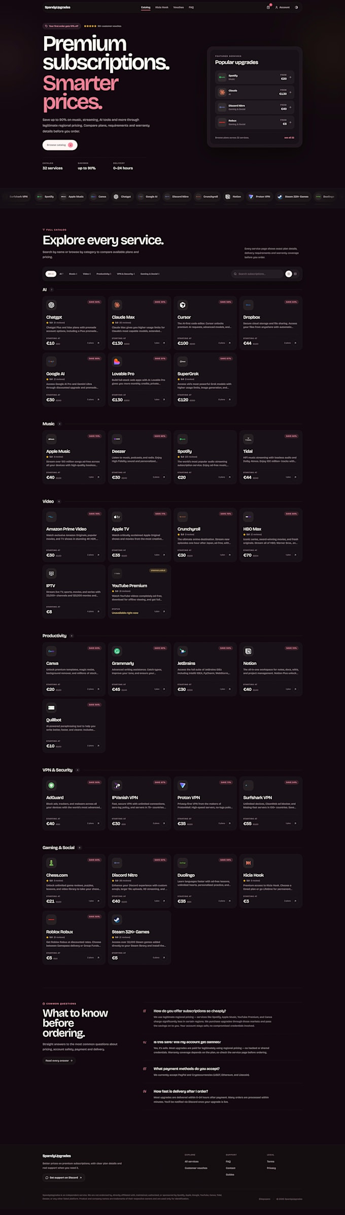 design a modern landing page in nextjs react or HTML