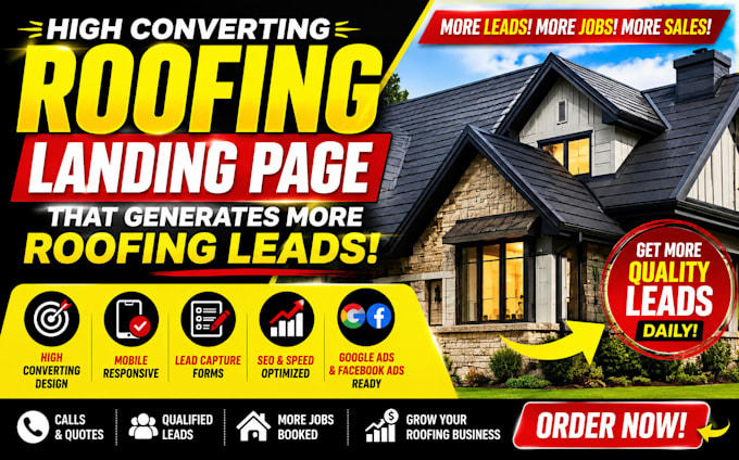 build high converting roofing landing page for more roofing leads