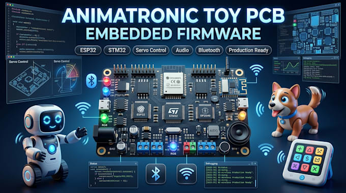 design animatronic toy pcb and develop embedded firmware