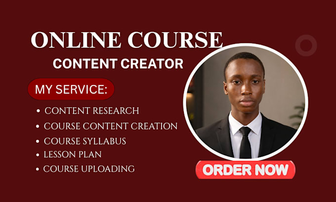 create online course content, training manual, workbooks, coursework lesson plan