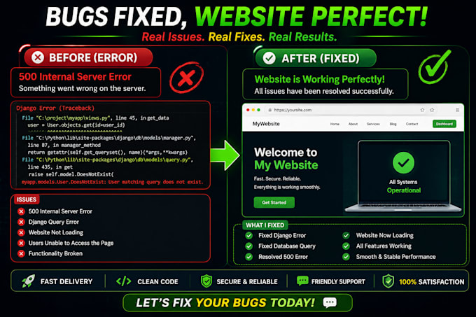 fix python and django bugs, errors, and web app issues