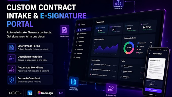 build a custom ballbotmogis contract intake e signature using next js docusign