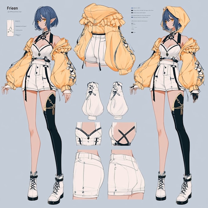 draw character sheet for your character, furry