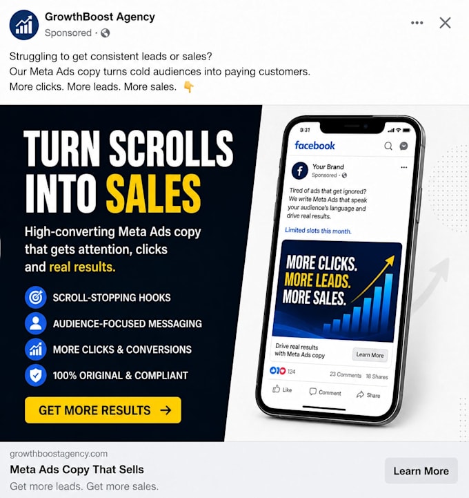 write high converting meta facebook instagram ad copy that sells