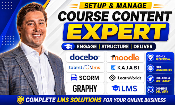 setup course content docebo moodle talentlms kajabi scorm learnworlds graphy lms