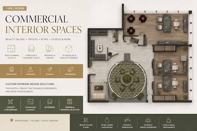 design functional and elegant commercial interior spaces