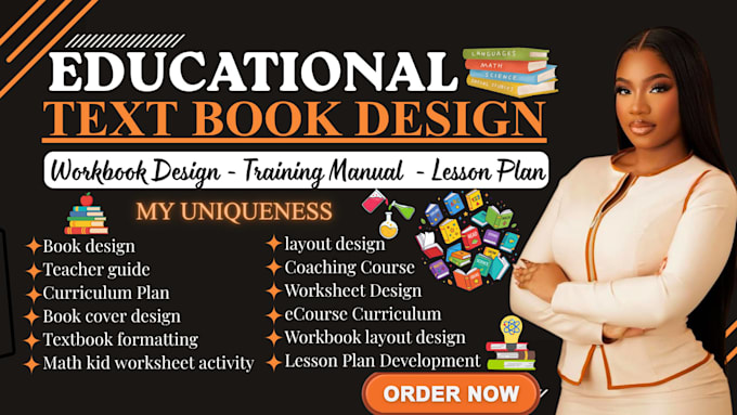 design educational textbook, workbook design, curriculum booklet, lesson plan