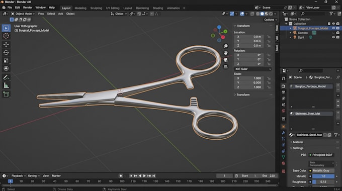create professional 3d surgical instrument models