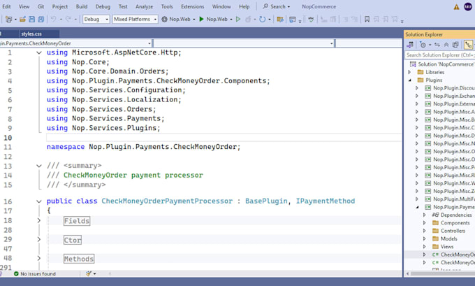 customize existing nopcommerce plugins