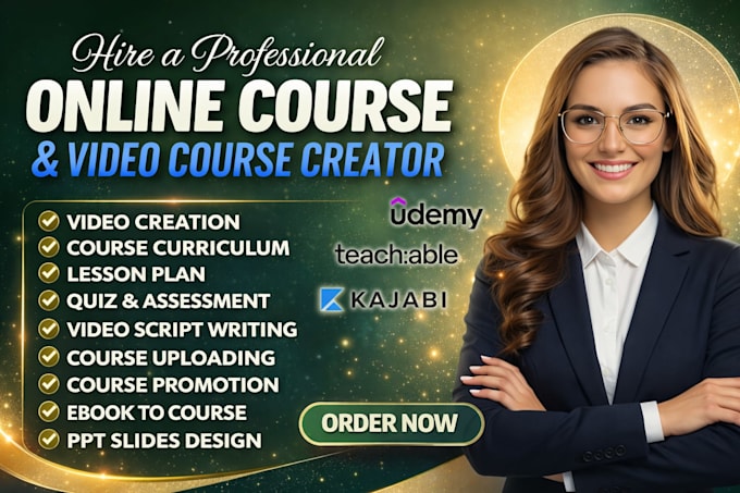 learning modules creation, quizzes, slide decks, online course virtual assistant