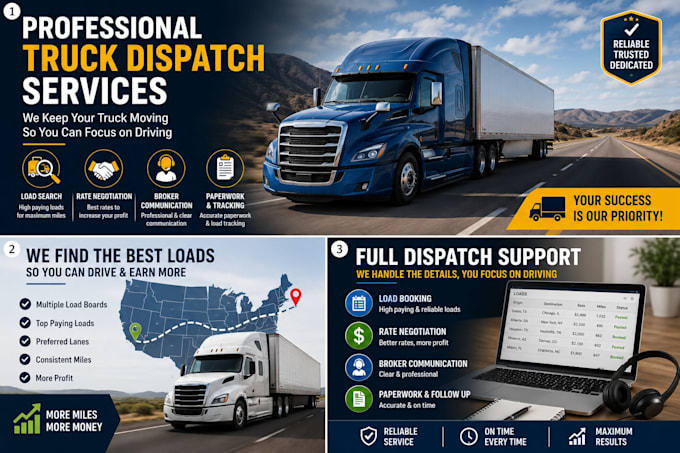 provide professional truck dispatch services for owner operators