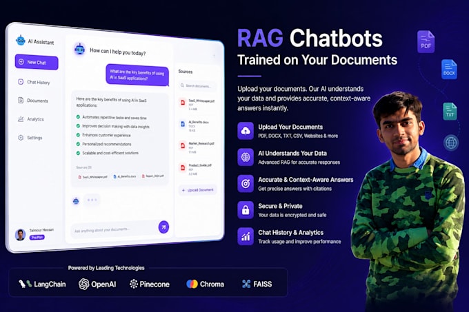 develop ai saas website ai chatbot ai web application with rag and automation