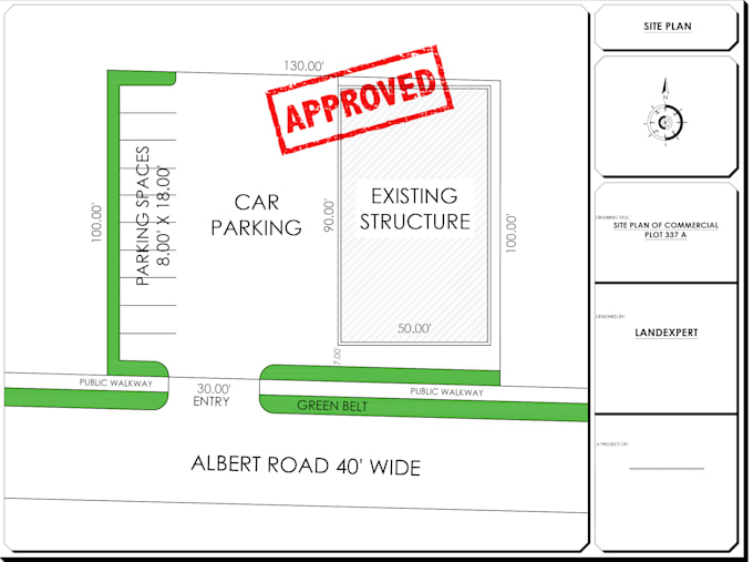 design site plan, plot plan of your property for city permit