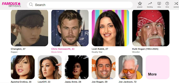 create a cool famous birthday profile for you and your loved ones