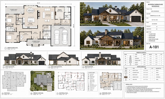 create residential site plan, plot plan and architectural layout