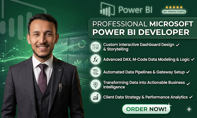 be your power bi developer and expert data analyst