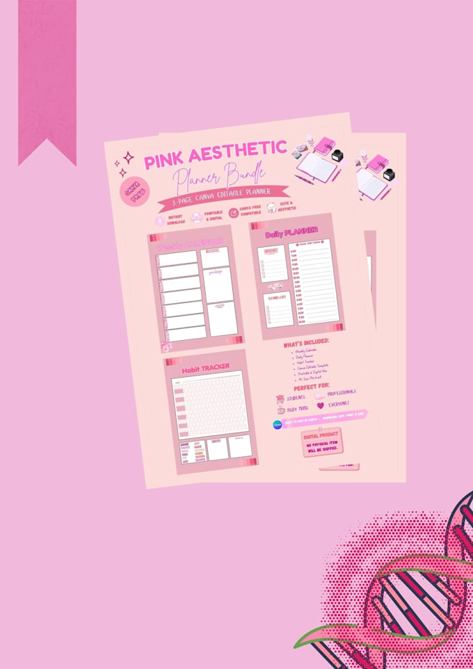 create a cute canva editable planner template
