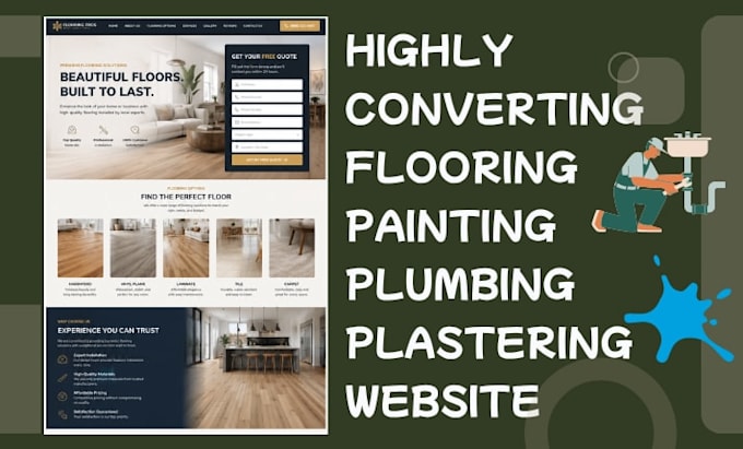 design highly converting flooring painting plumbing plastering website